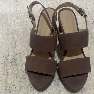 Stuart Weitzman Dark Brown Platform Sandals